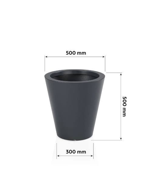 Nowoczesna donica o pełnej pojemności na duże krzewy Monumo Ovo